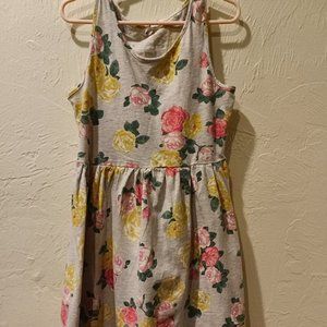 H&M girls grey summer dress with flowers
